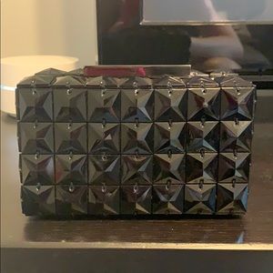 BCBGMAXAZRIA Black Studded Clutch